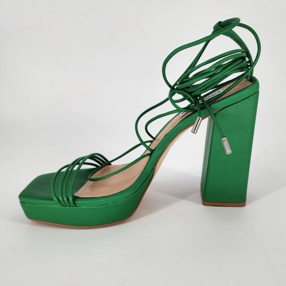 Steve Madden Women's Manzie Green Ankle-Tie Platform Sandals Size 11M - Picture 3 of 10